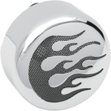 Drag Specialties Horn Cover - Chrome - Black Flame