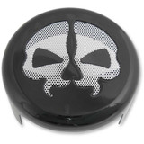 DRAG SPECIALTIES 2107-0250 Drag Specialties Horn Cover - Black With Chrome Skull