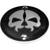 DRAG SPECIALTIES 0940-1617 Drag Specialties Points Cover - Black - Chrome Skull - 2 Hole - Sportster