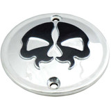 DRAG SPECIALTIES 0940-1616 Drag Specialties Points Cover - Chrome - Black Skull - 2 Hole - Sportster