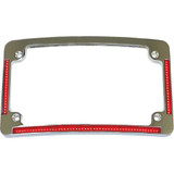 CUSTOM DYNAMICS TF08C Custom Dynamics License Plate Frame - Red/White Led - Chrome Tf08-C