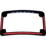 CUSTOM DYNAMICS TF08B Custom Dynamics License Plate Frame - Red/White Led - Gloss Black Tf08-B