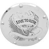 DRAG SPECIALTIES 1107-0157 Drag Specialties Live To Ride Derby Cover - 5-Hole - Chrome