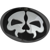DRAG SPECIALTIES 0703-0792 Drag Specialties Fuel Door - Split Skull - Black With Chrome