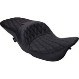 Drag Specialties Freedom Seat - Vinyl - Double Diamond Black Stitch - Flh '97-'07