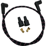 DRAG SPECIALTIES 2104-0401 Drag Specialties Plug Wires - Braided - Black/Pink