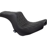 Drag Specialties Predator Iii Seat - Double Diamond - Black W/ Silver Stitching - Fl/Fx '18-'22