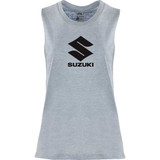 FACTORY EFFEX 2787452 Factory Effex Women'S Suzuki Idol Muscle Tank Top - Light Heather Blue - Medium 27-87452