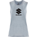 Factory Effex Women'S Suzuki Idol Muscle Tank Top - Light Heather Blue - Small 27-87450