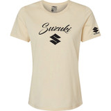 Factory Effex Women'S Suzuki Script T-Shirt - Heather Cream - Small 27-87440