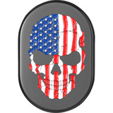 Figurati Designs Antenna Cover - Left Rear Fender - American Flag Skull - Black Fd25-Ac-Blk-Lt