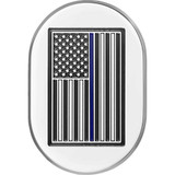 FIGURATI DESIGNS FD70ACSSLT Figurati Designs Antenna Cover - Left Rear Fender - Blue Line American Flag - Chrome Fd70-Ac-Ss-Lt