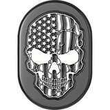 Figurati Designs Antenna Cover - Left Rear Fender - Contrast Cut American Flag Skull - Black Fd28-Ac-Blk-Lt