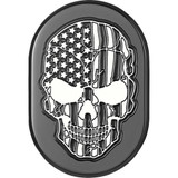 FIGURATI DESIGNS FD28ACBLKLT Figurati Designs Antenna Cover - Left Rear Fender - Contrast Cut American Flag Skull - Black Fd28-Ac-Blk-Lt