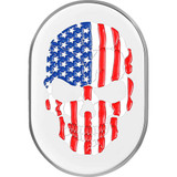 FIGURATI DESIGNS FD24ACSSRT Figurati Designs Antenna Cover - Right Rear Fender - American Flag Skull - Chrome Fd24-Ac-Ss-Rt