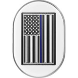 FIGURATI DESIGNS FD70ACSSRT Figurati Designs Antenna Cover - Right Rear Fender - Blue Line American Flag - Chrome Fd70-Ac-Ss-Rt