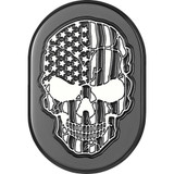 FIGURATI DESIGNS FD28ACBLKRT Figurati Designs Antenna Cover - Right Rear Fender - Contrast Cut American Flag Skull - Black Fd28-Ac-Blk-Rt