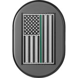 Figurati Designs Antenna Cover - Right Rear Fender - Green Line American Flag - Black Fd72-Ac-Blk-Rt