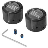 Figurati Designs Axle Nut Cover - Front - Stainless Steel - American Flag - Contrast Cut - Reversed - Black Fd26R-Fac-Bk