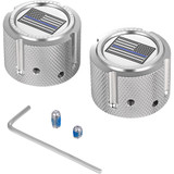 Figurati Designs Axle Nut Cover - Front - Stainless Steel - Blue Line Flag - Silver Fd70-Fac-Ss