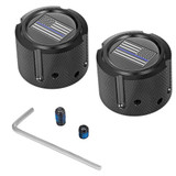 FIGURATI DESIGNS FD71FACBK Figurati Designs Axle Nut Cover - Front - Stainless Steel - Stainless Steel - Blue Line Flag - Black Fd71-Fac-Bk