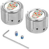 FIGURATI DESIGNS FD30FACSS Figurati Designs Axle Nut Cover - Front - Stainless Steel - Sugar Skull - Silver Fd30-Fac-Ss