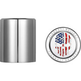 FIGURATI DESIGNS FD24DC2730SS Figurati Designs Docking Hardware Covers - Red/White/Blue American Flag Skull - Stainless Steel Fd24-Dc-2730-Ss