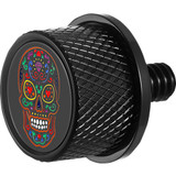 Figurati Designs Seat Mounting Knob - Black - Sugar Skull Fd30-Seat-Screw-Blk