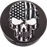 Figurati Designs Swing Arm Covers - Contrast Cut - American Flag Skull - Custom - Black Fd28-Bkskull-Cc