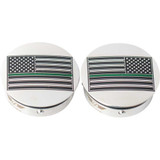 FIGURATI DESIGNS FD72AFGLSS Figurati Designs Swing Arm Covers - Green Line American Flag - Custom - Reversed Fd72-Afgl-Ss