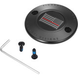 Figurati Designs Timing Cover - 2 Hole - Red Line American Flag - Black Fd75-Tc-2H-Blk