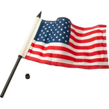 Flag Pole - 12" - With 6"X9" American Flag - Satin Black 70612