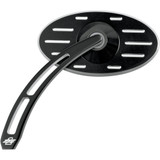 Pro-One Perf.Mfg. Mirror - Pro Street - Side View - Cut-Out/Ball Milled - Oval - Black - Left 102630B