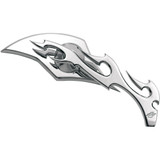 Pro-One Perf.Mfg. Mirror - Flame - Side View - Milled - Oblong - Chrome - Right 104230