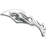 PRO-ONE PERF.MFG. 104230 Pro-One Perf.Mfg. Mirror - Flame - Side View - Milled - Oblong - Chrome - Right 104230