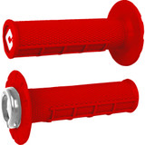 Half Waffle V2.1 Lock-On Grips - Atv/Mx - Bright Red/Silver J33Hwr-S