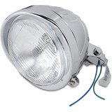 Drag Specialties Headlight With Visor 5-3/4" - Grooved