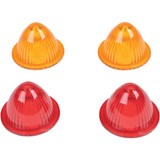 Drag Specialties Mini Retro-Style Lens Kit - Amber/Red