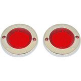 Custom Dynamics Probeam Flat Bezel Turn Signal Adapters - Chrome/Red Pb-Flat-Bez-Cr