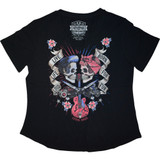 Lethal Threat Women'S Speed & Sound V-Neck T-Shirt - Black - 3Xl La70200-3X