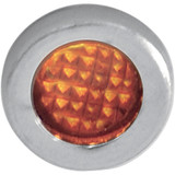 Drag Specialties Snap-In Indicator Light - Amber - Stainless Steel Bezel