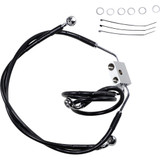 Drag Specialties Brake Line - Front - Black - +4" - Fxdf '12-'17