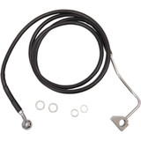DRAG SPECIALTIES 1741-3996 Drag Specialties Brake Line - Front (Upper) - Black - +4" With Abs