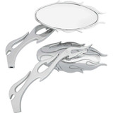 DRAG SPECIALTIES 0640-0484 Drag Specialties Flame Oval Mirror - Chrome