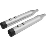 DRAG SPECIALTIES 1801-1262 Drag Specialties 4" Slip-On Mufflers With Billet End Caps - Chrome/Black