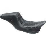 Mustang Squareback One-Piece Seat - Tuck And Roll - Black W/ Gun Metal Stitching 75239Gm