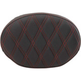 DRAG SPECIALTIES 0822-0430 Drag Specialties Oval Sissy Bar Pad - Double Diamond - Red Stitch - Fl '99-'22