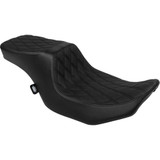 DRAG SPECIALTIES 0801-1948 Predator 2-Up Seat - Vinyl - Double Diamond Black Stitch - W/O Backrest - Fltr/Flhx '23-'24