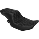 Predator 2-Up Seat - Vinyl - Double Diamond Silver Stitch - W/O Backrest - Fltr/Flhx '23-'24