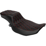 DRAG SPECIALTIES 0801-1943 Predator Iii 2-Up Seat - Extended Reach - Vinyl - Red Double Diamond Stitch - Flhx/Fltr '23-'24